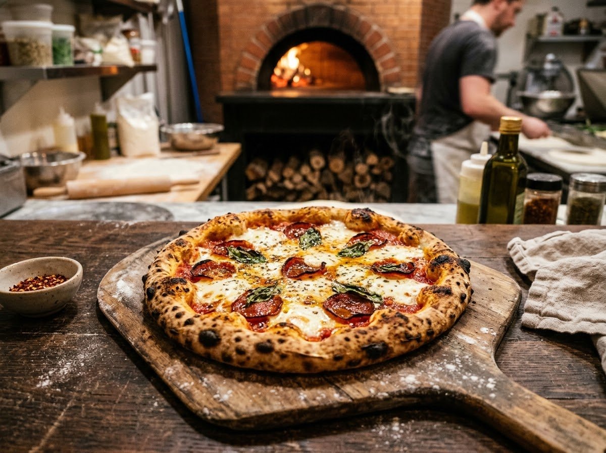 Pepperoni Fiorentina pizza